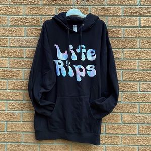 Plus size unisex black hoodie